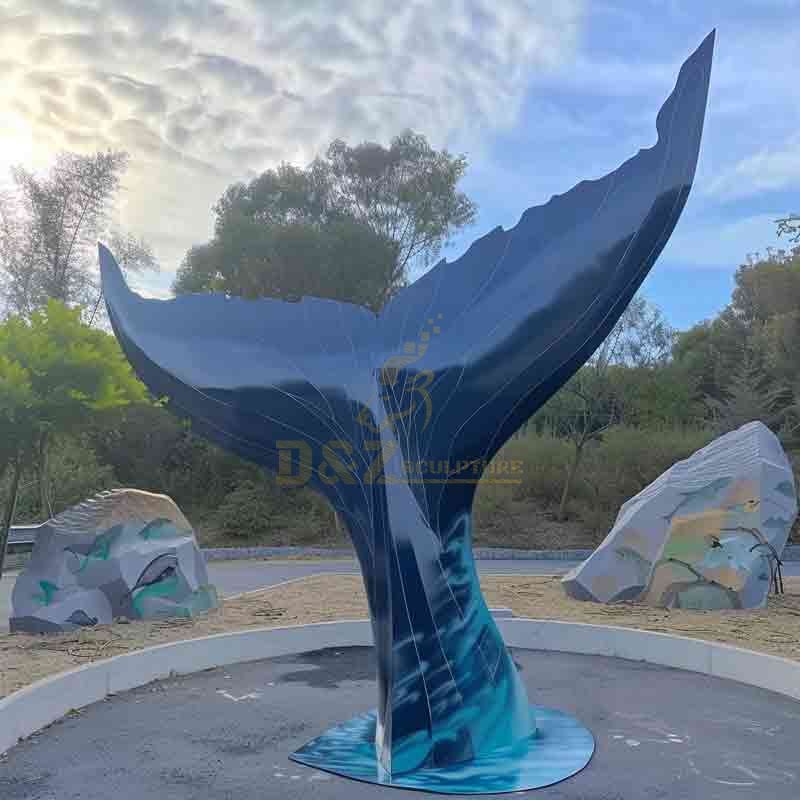 whale tail garden sculpture