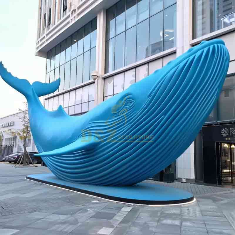 metal whale sculpture