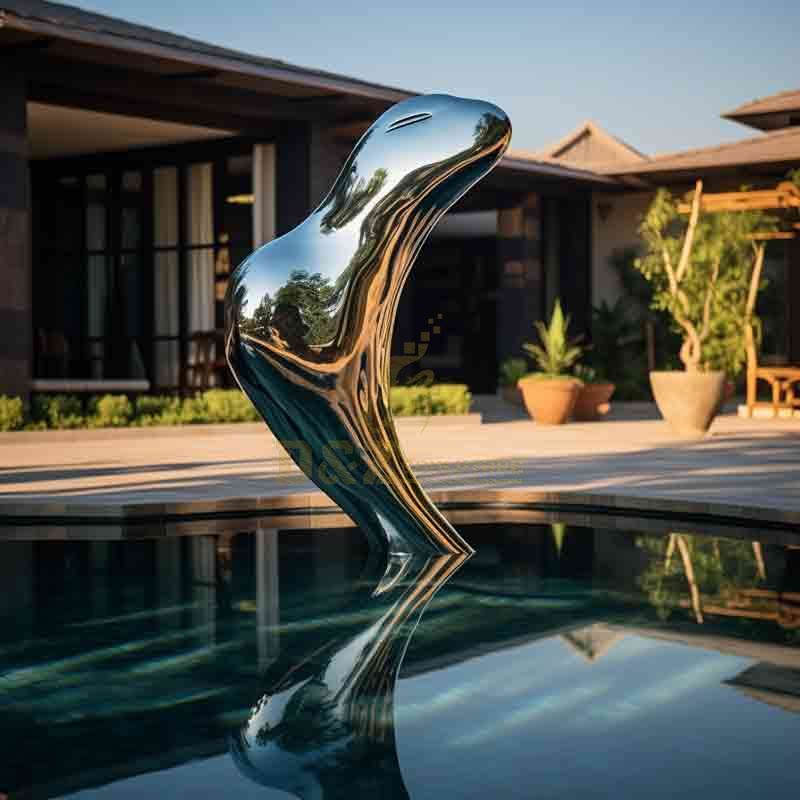 Mirror stainless steel abstract landscape sculpture DZ-624