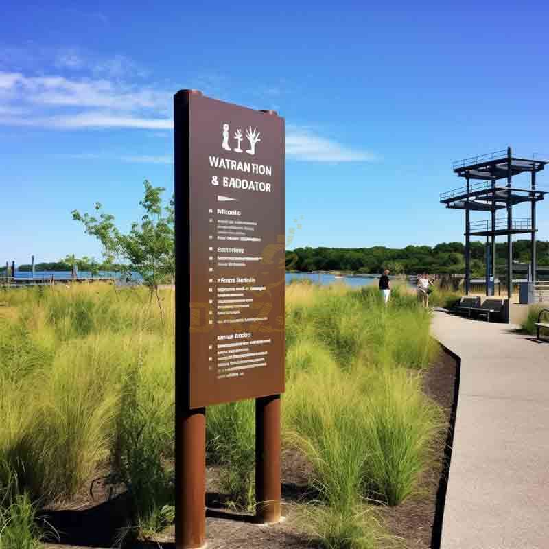 Corten Steel Sculpture Cultural Introduction Board in the Scenic Area