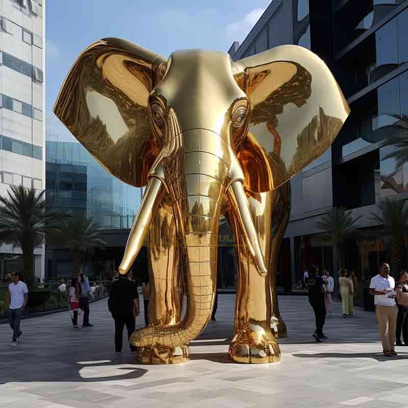 large gold elephant statue