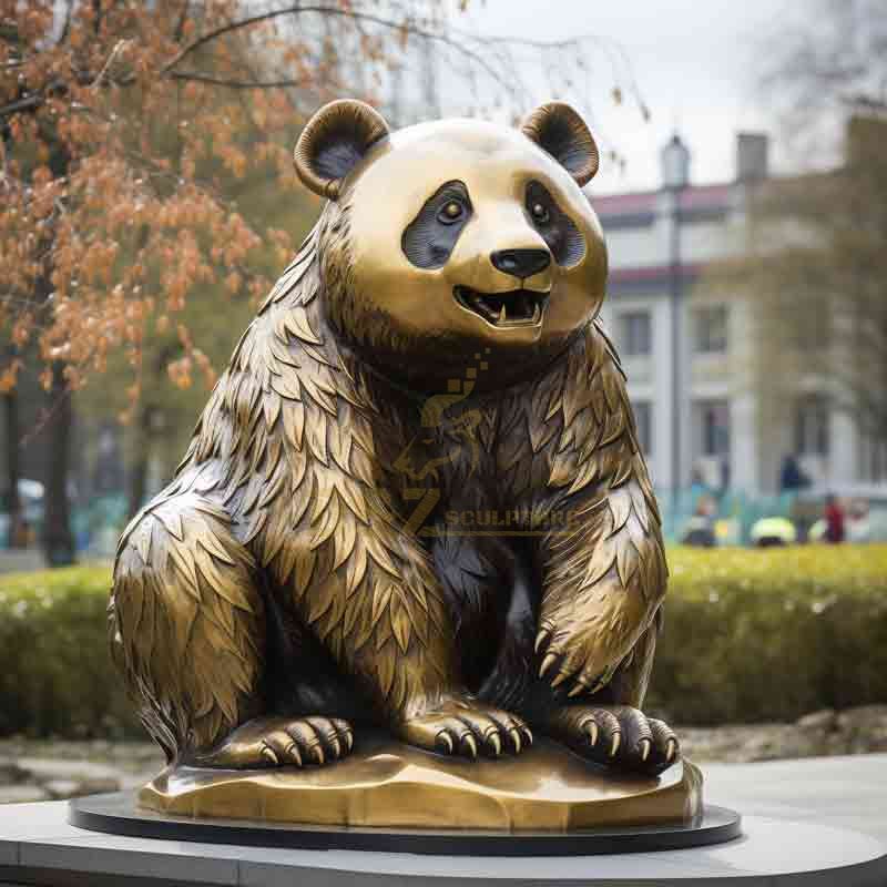 Outdoor panda bear garden statue