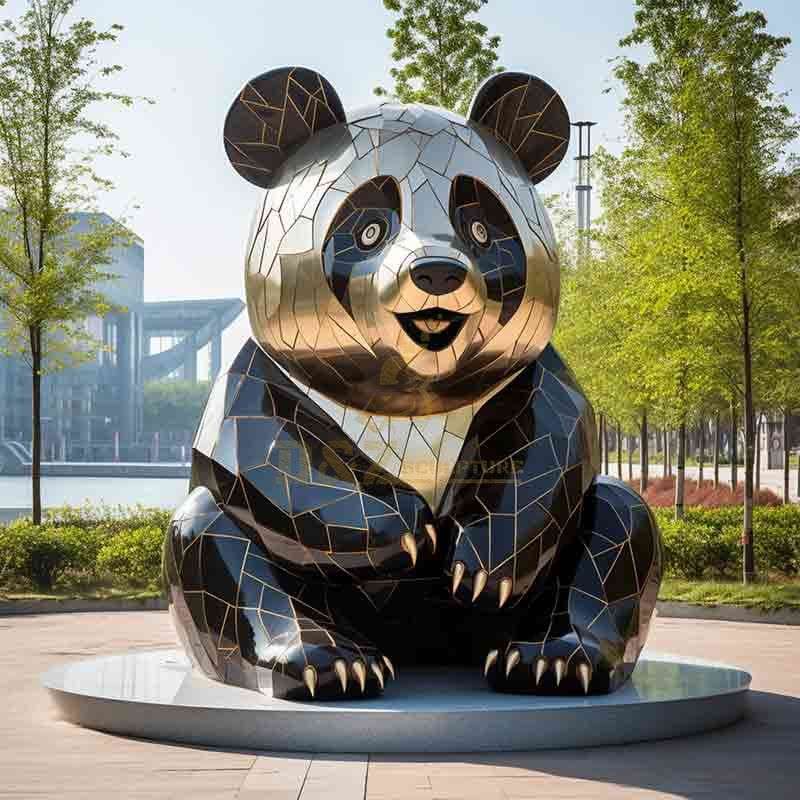 Outdoor Bronze Panda Statue