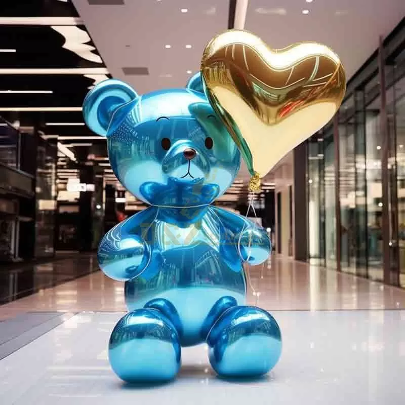 Bear balloon sculpture modern large metal plated DZ-640