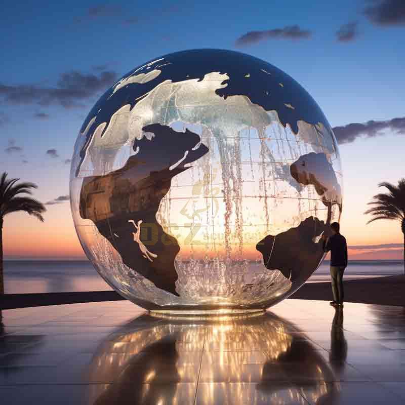 large metal globe sculpture