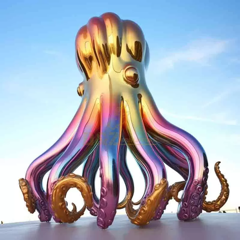 Large colorful metal octopus balloon sculpture DZ-650