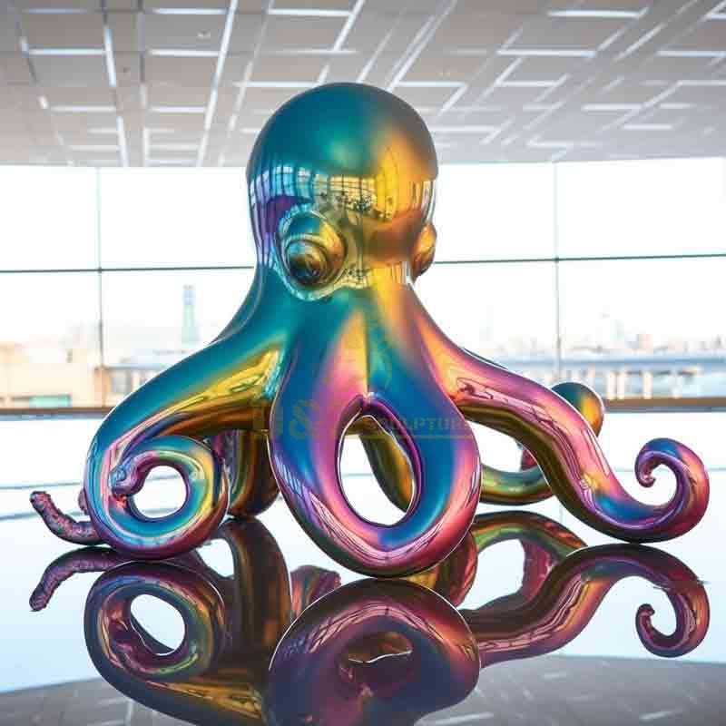 large colorful metal octopus balloon sculpture