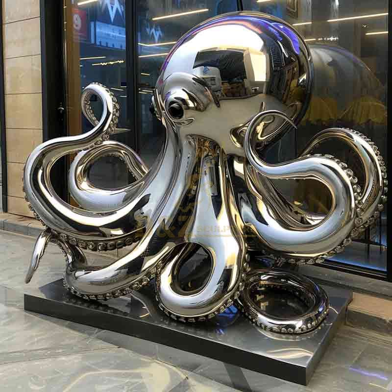 stainless steel octopus sculpture