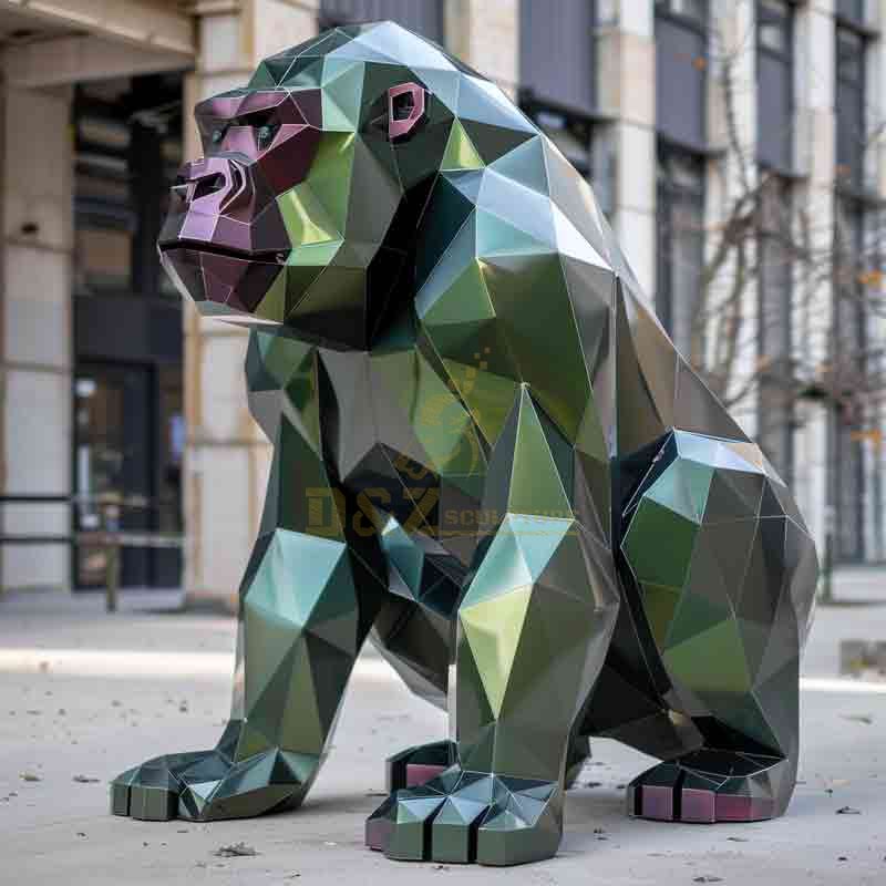 Amazing Geometric Metal Gorilla Sculpture for Sale DZ-664