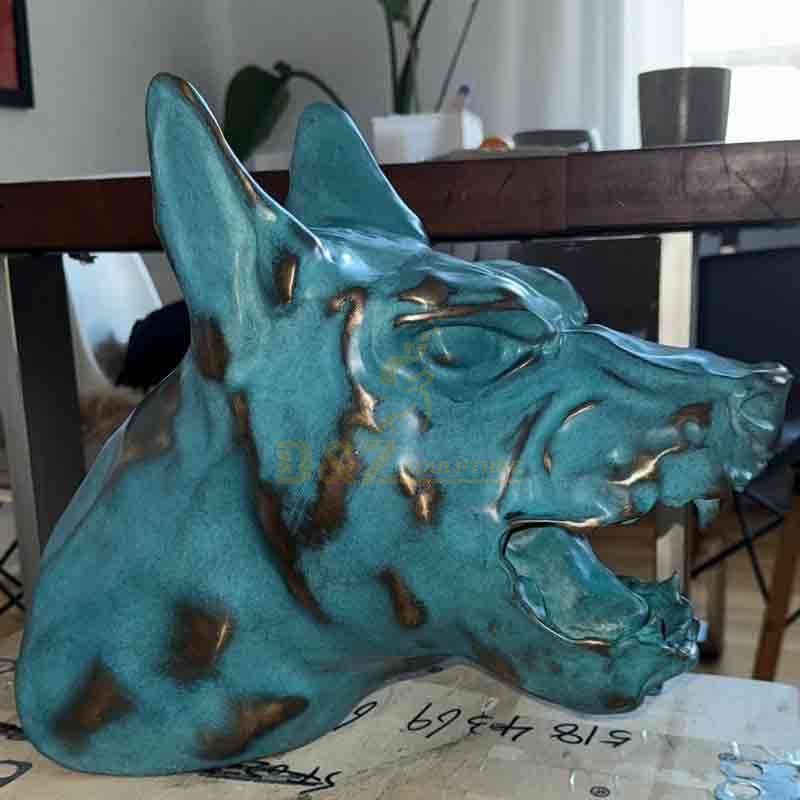 Vintage Bronze Dog Head Statue for Sale DZ-666