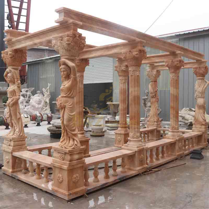 Natural Marble Sculpture Garden Gazebo for Sale DZ-674