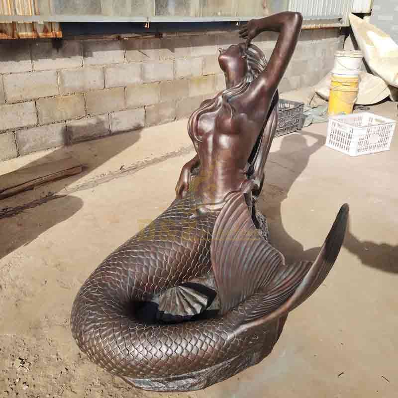 Life Size Antique Bronze Mermaid Statue For Sale DZ-678