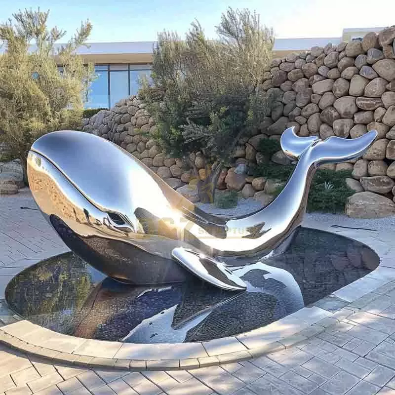 Outdoor Large Metal Whale Garden Sculpture for Sale DZ-681