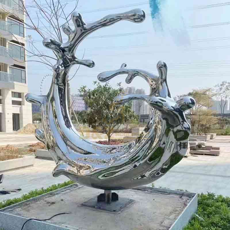 Large Metal Abstract Wave Sculpture for Community DZ-682