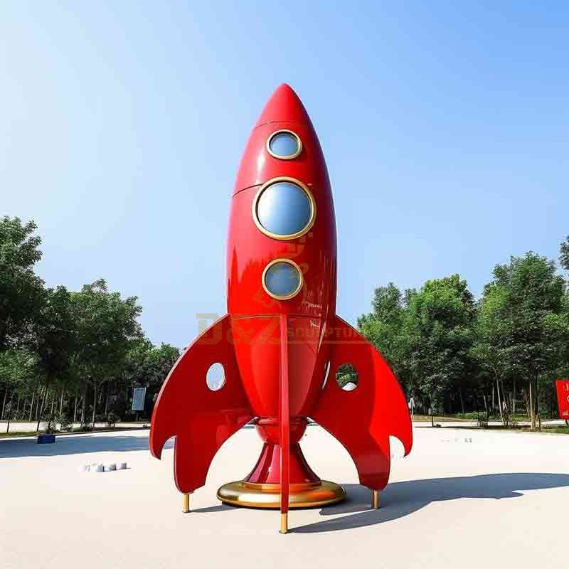 metal rocket sculpture