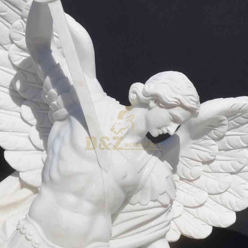 Archangel, Life-size white marble statue for sale