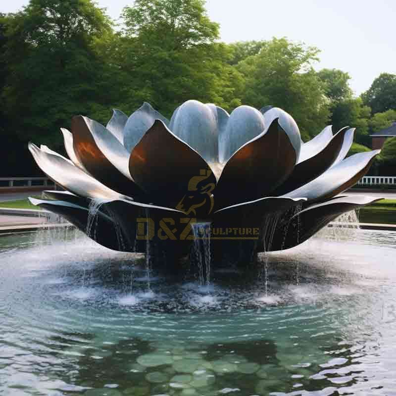 Bronze lotus water fountain