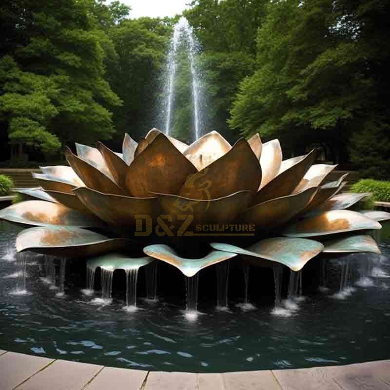 Bronze lotus fountain outdoor