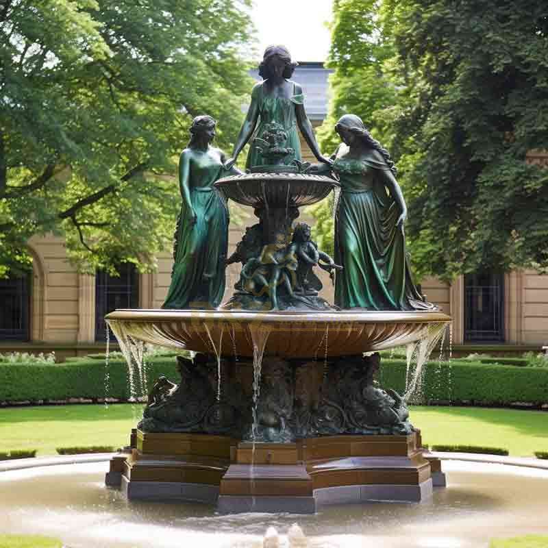 bronze fountain, tiered fountain 