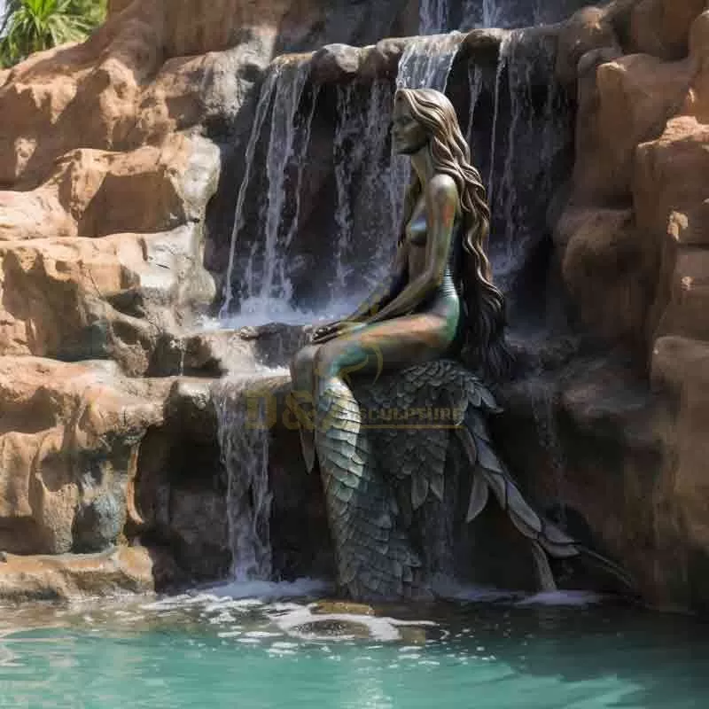 Large Outdoor Bronze Mermaid Fountain For Sale DZ-698