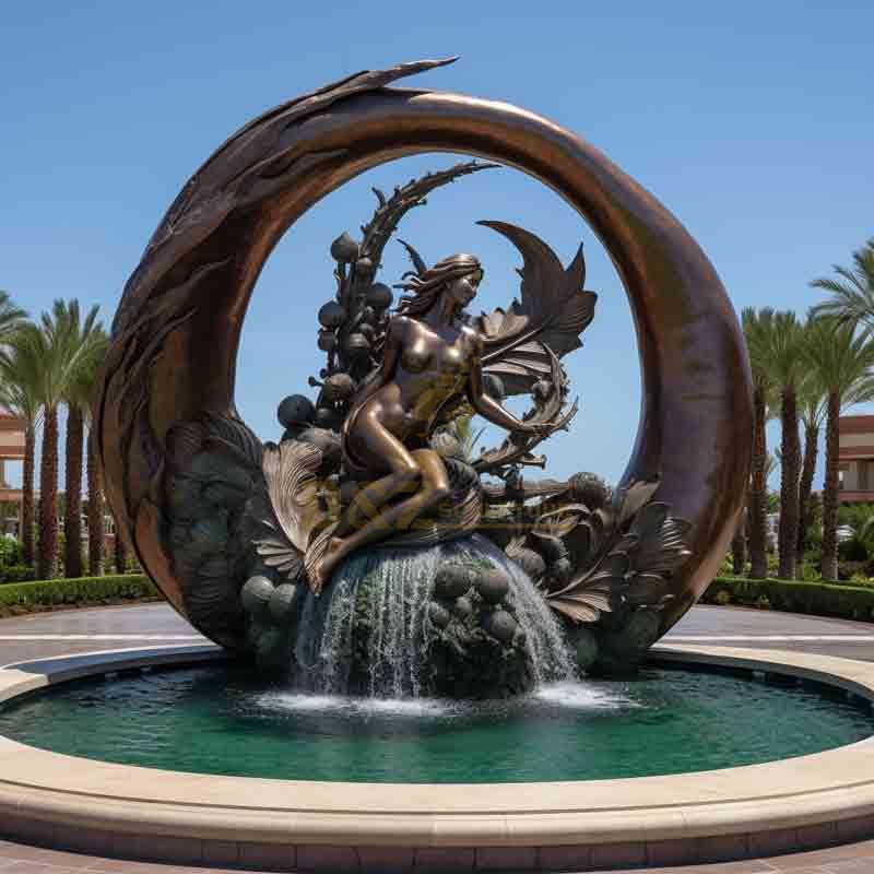 bronze mermaid water fountain