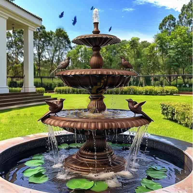 Large Bird Bath Bronze Garden Fountain Sculpture DZ-700