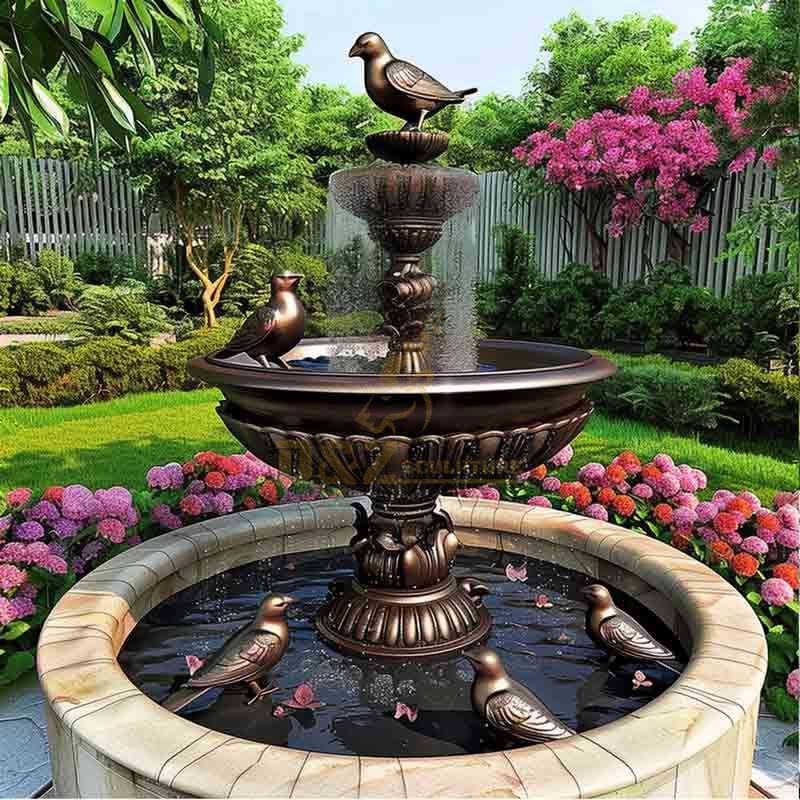 large bronze fountain