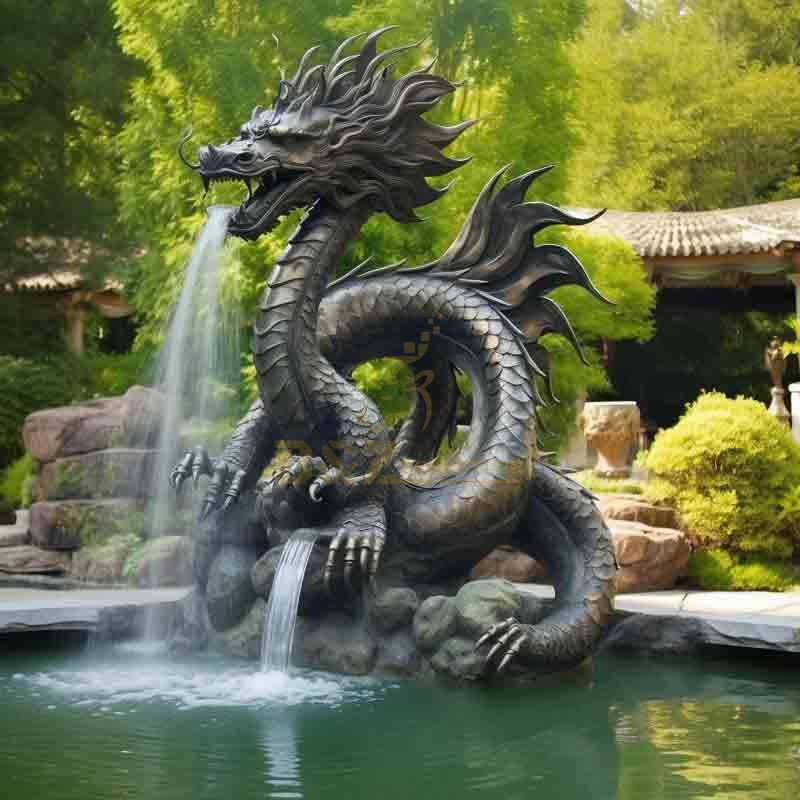 Oriental Bronze Dragon Fountain Garden Sculpture DZ-702