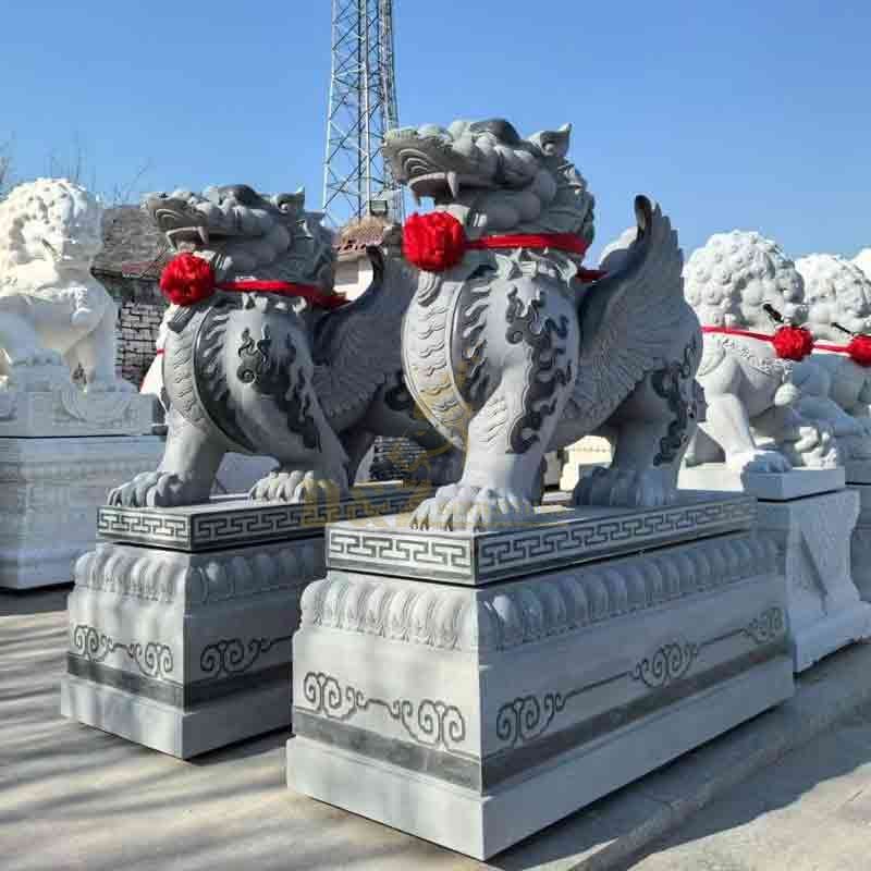 Black marble Pixiu statue for sale DZ-703