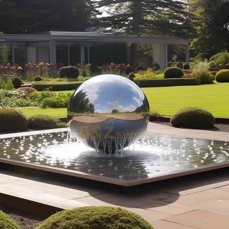 stainless steel sphere water fountain