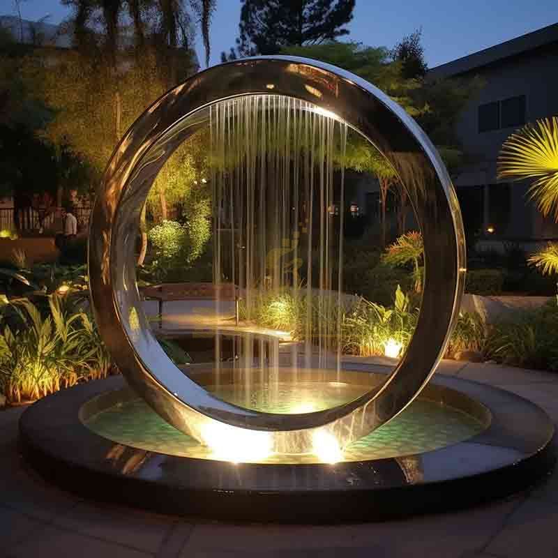 Metal Large Outdoor Rain Curtain Circle Fountain DZ-705