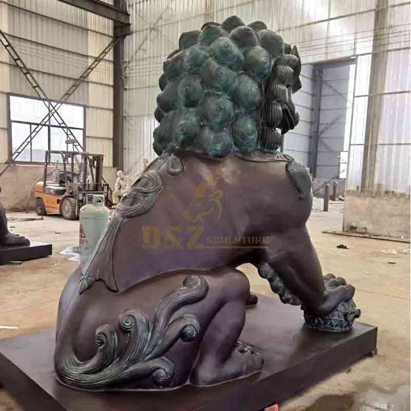 large bronze lion statue