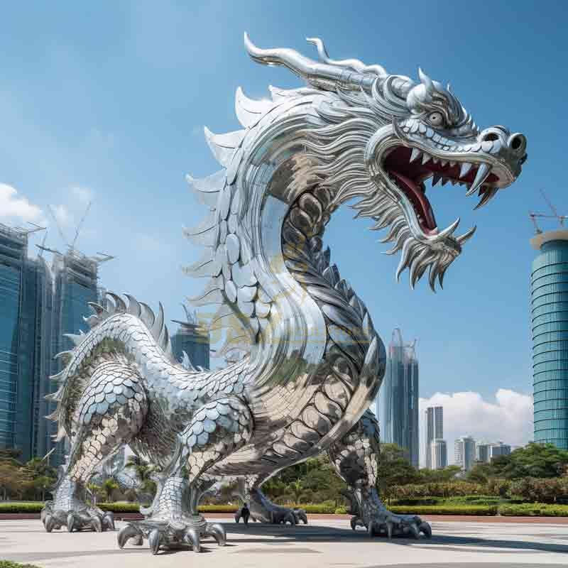 chinese dragon sculpture, stainless steel dragon sculpture