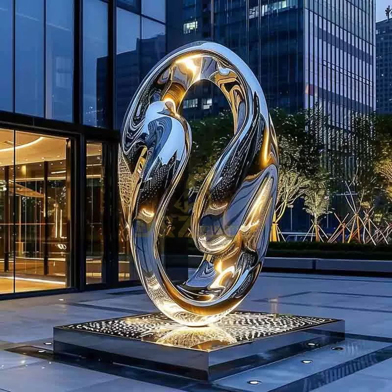 Modern Luxury Large Metal Art Sculpture with Light DZ-712