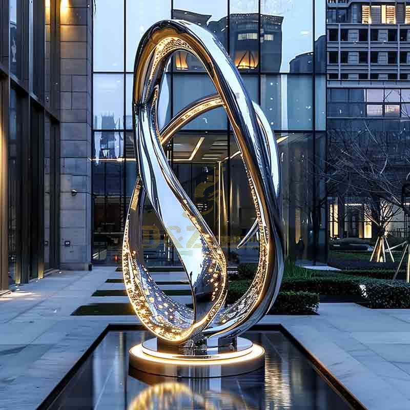 modern luxury large stainless steel sculpture