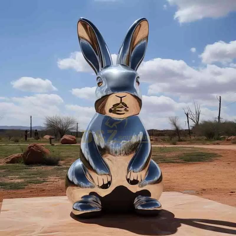 Giant Stainless Steel Rabbit Sculpture For Sale DZ-713