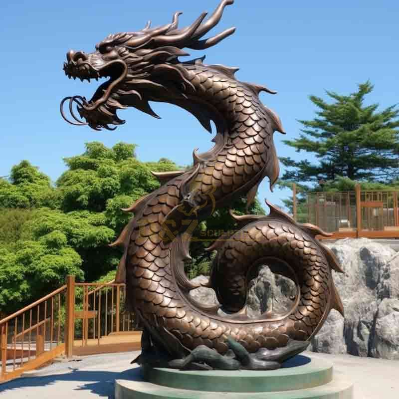 Outdoor Bronze Chinese Dragon Sculpture for Sale DZ-714