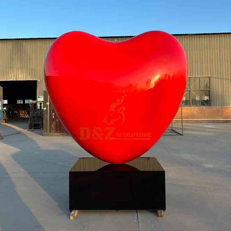 Large Metal Red Heart Sculpture Love Theme DZ-722