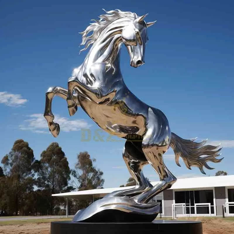 Stainless steel horse sculpture