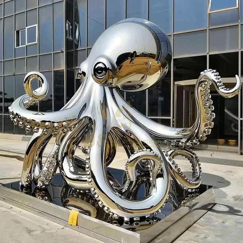 Stainless Steel Octopus Sculpture For Sale