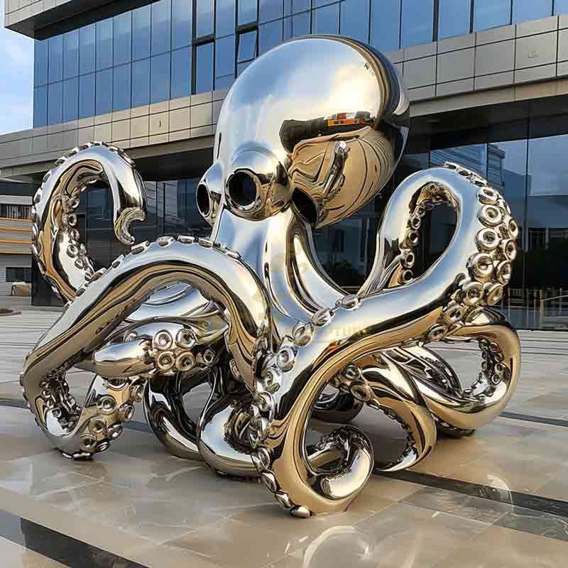 Stainless Steel Octopus Sculpture