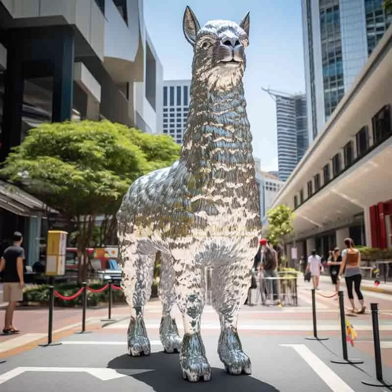 Large Stainless Steel Alpaca Sculpture for Sale DZ-728