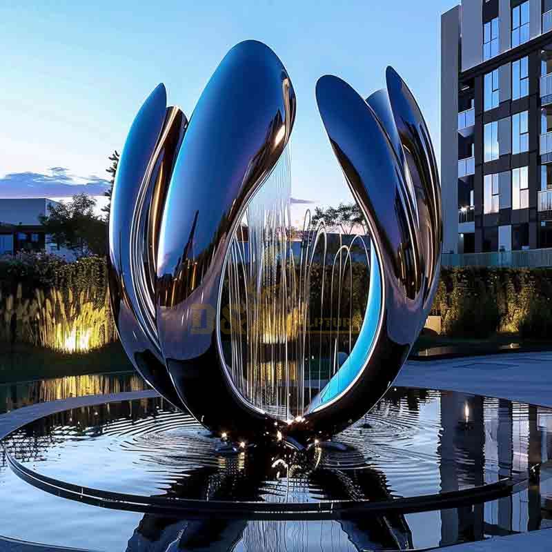 Modern Large Stainless Steel Fountain Sculpture Custom DZ-730