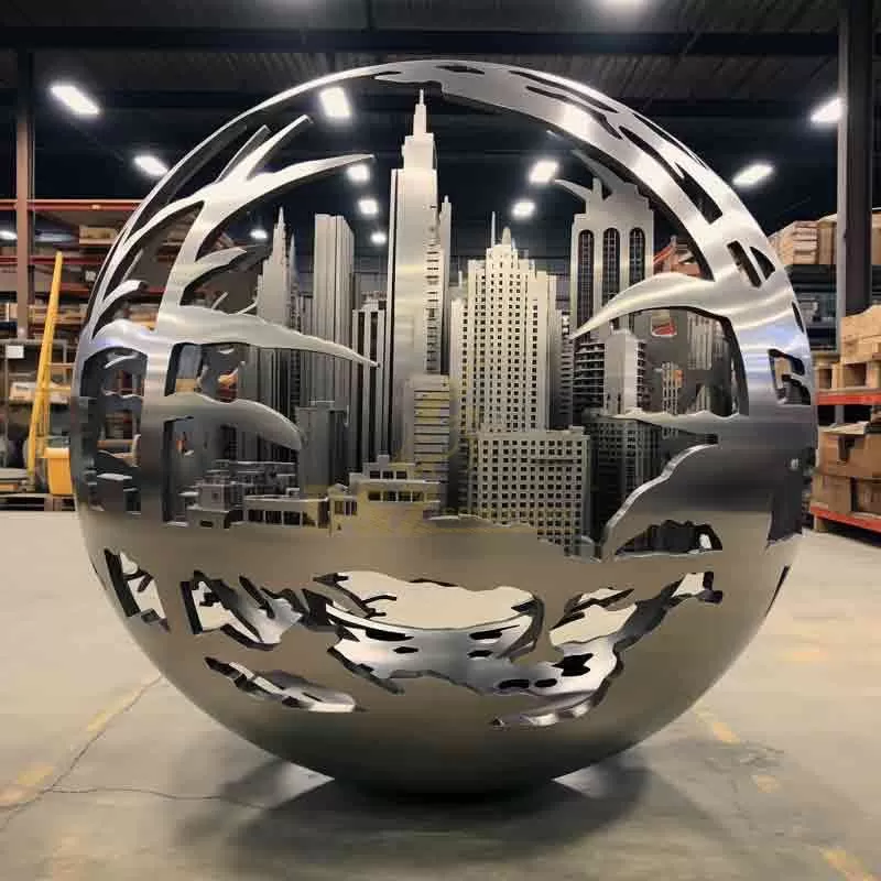 Large Stainless Steel Sphere Sculpture | Urban Landscape Landmark DZ-748