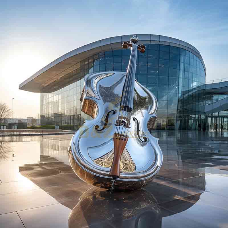 Giant Stainless Steel Violin Sculpture Music Hall Square DZ-750