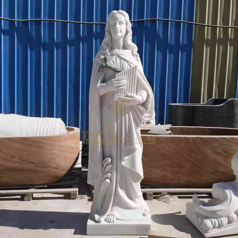 White Marble St Cecilia Statue for Sale DZ-754