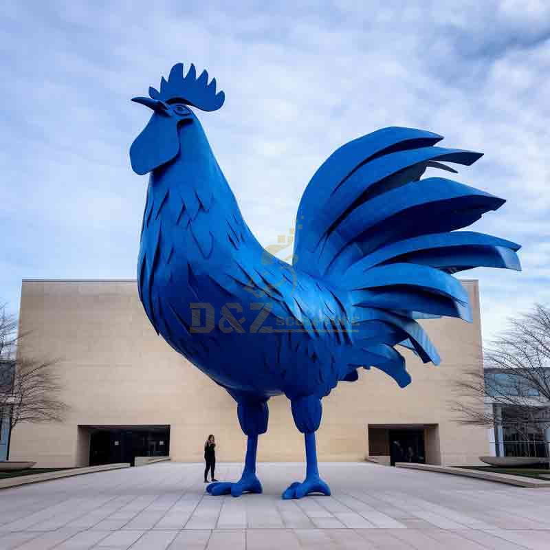 blue rooster sculpture garden