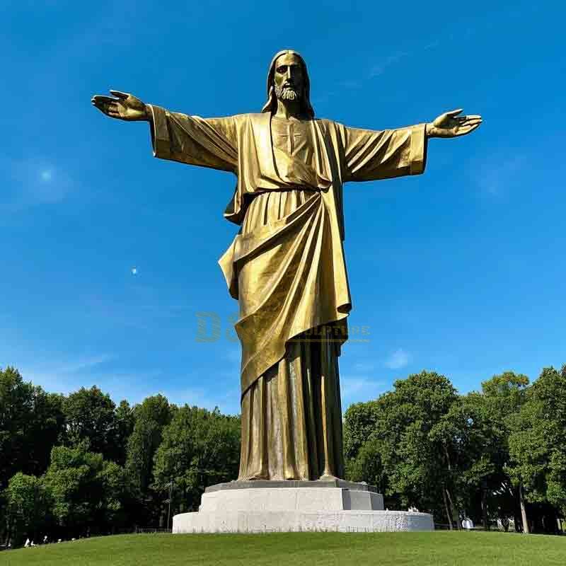 Custom Large Golden Jesus Statue - Outdoor Bronze DZ-764