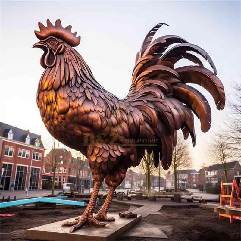 Giant Bronze Rooster Statue for Sale | Garden Decor DZ-769