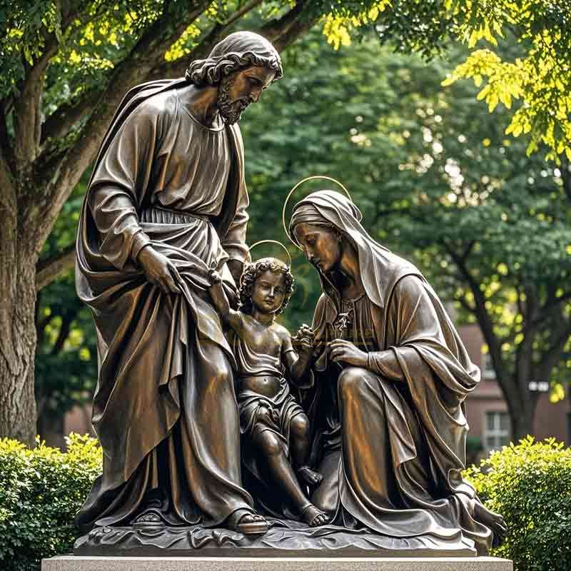 outdoor statue of holy family